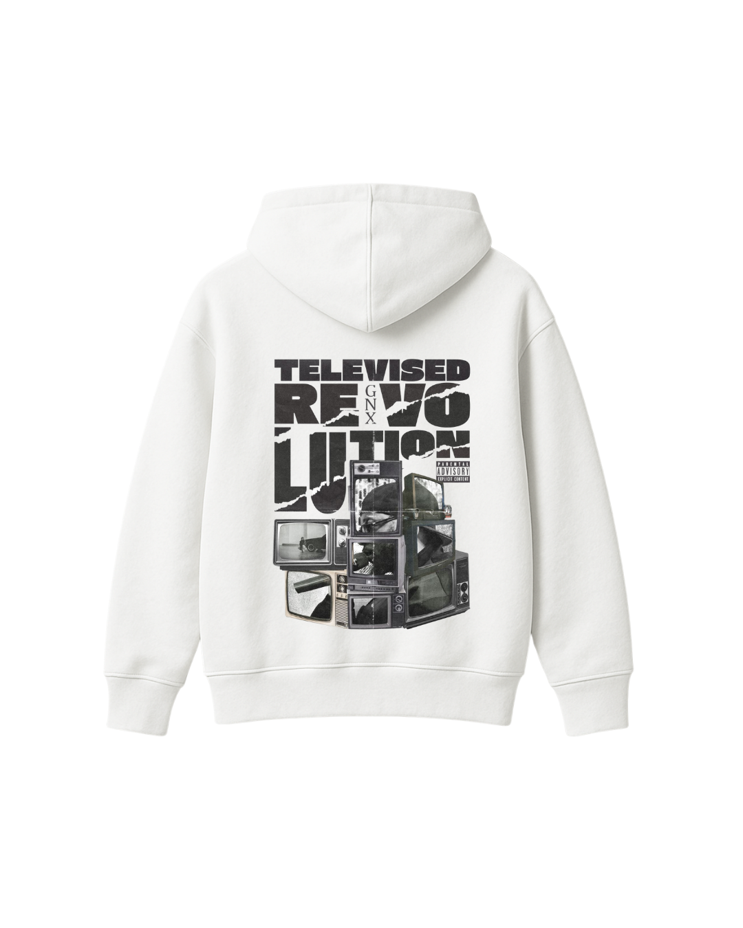 TELEVISED REVOLUTION GRAPHIC HOODIE - WHITE