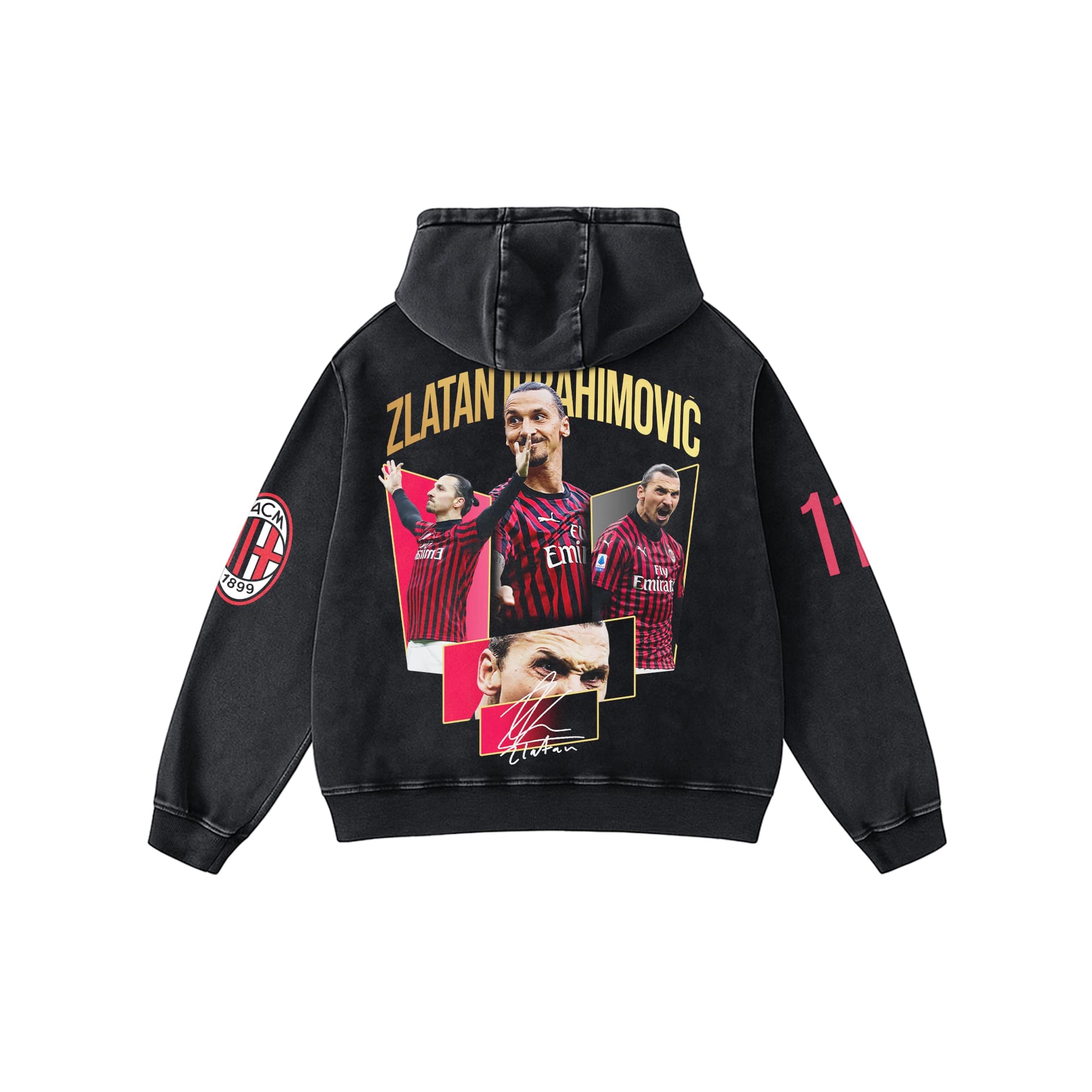 ZLATAN ACID WASH OVERSIZED HOODIE
