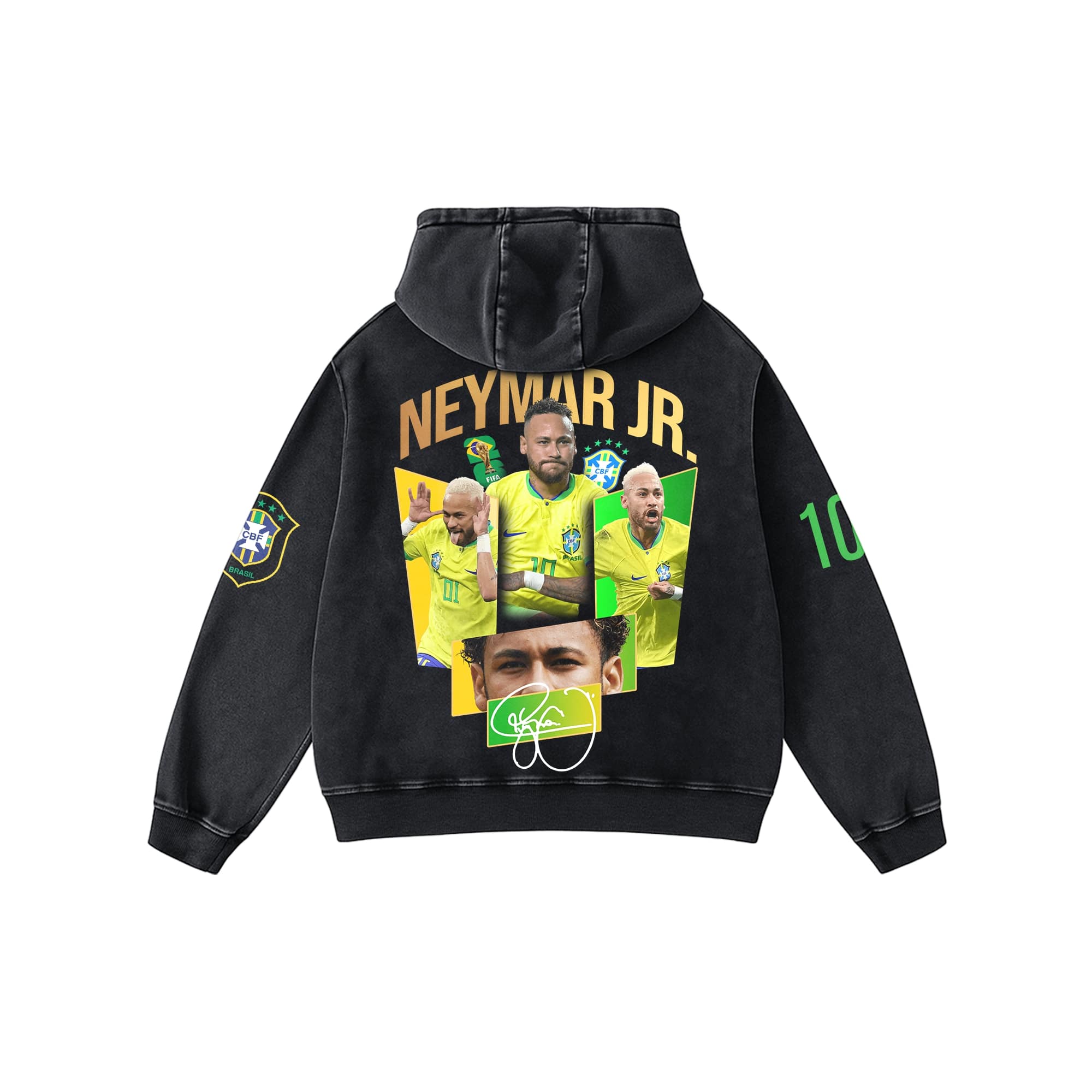 NEYMAR ACID WASH OVERSIZED HOODIE