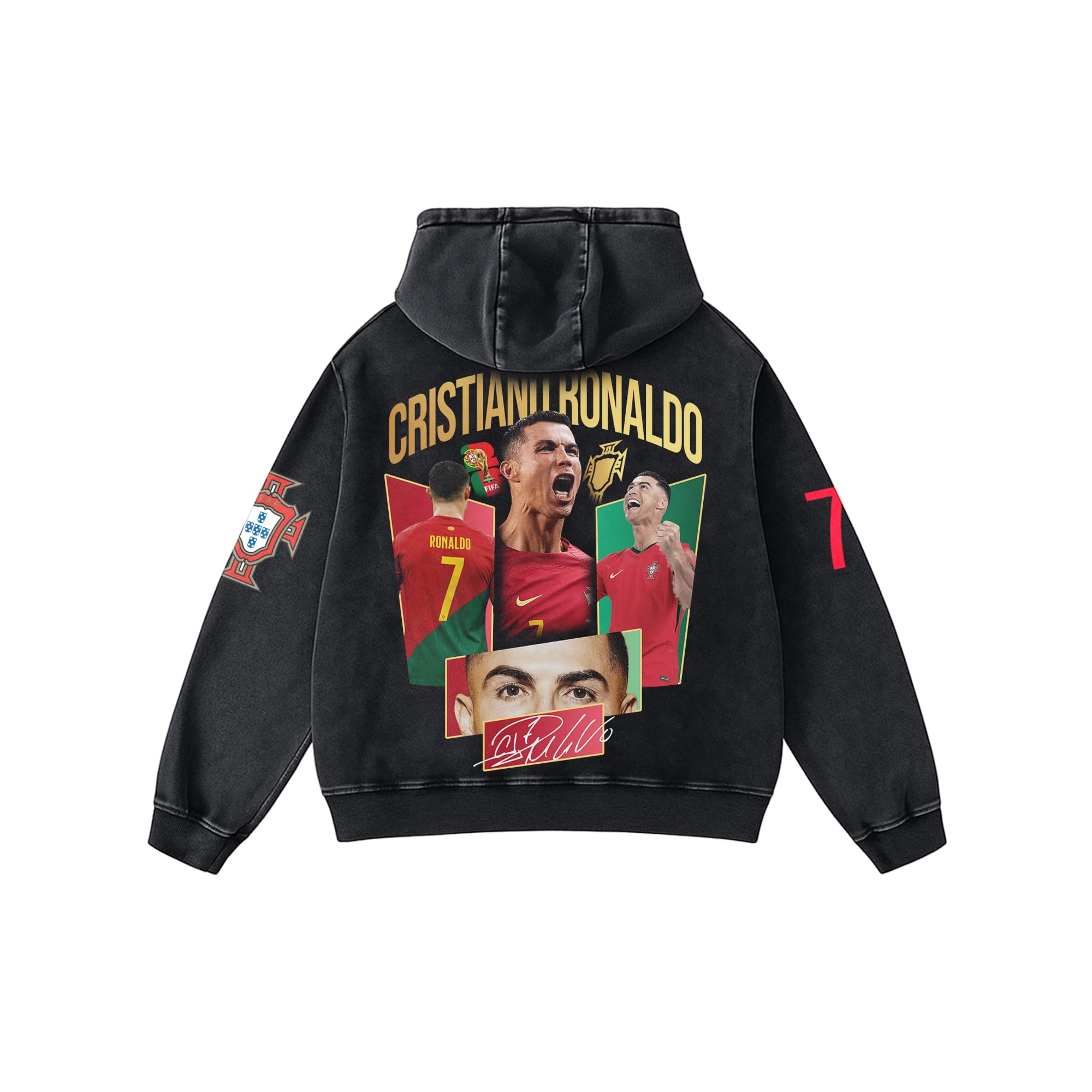 RONALDO ACID WASH OVERSIZED HOODIE
