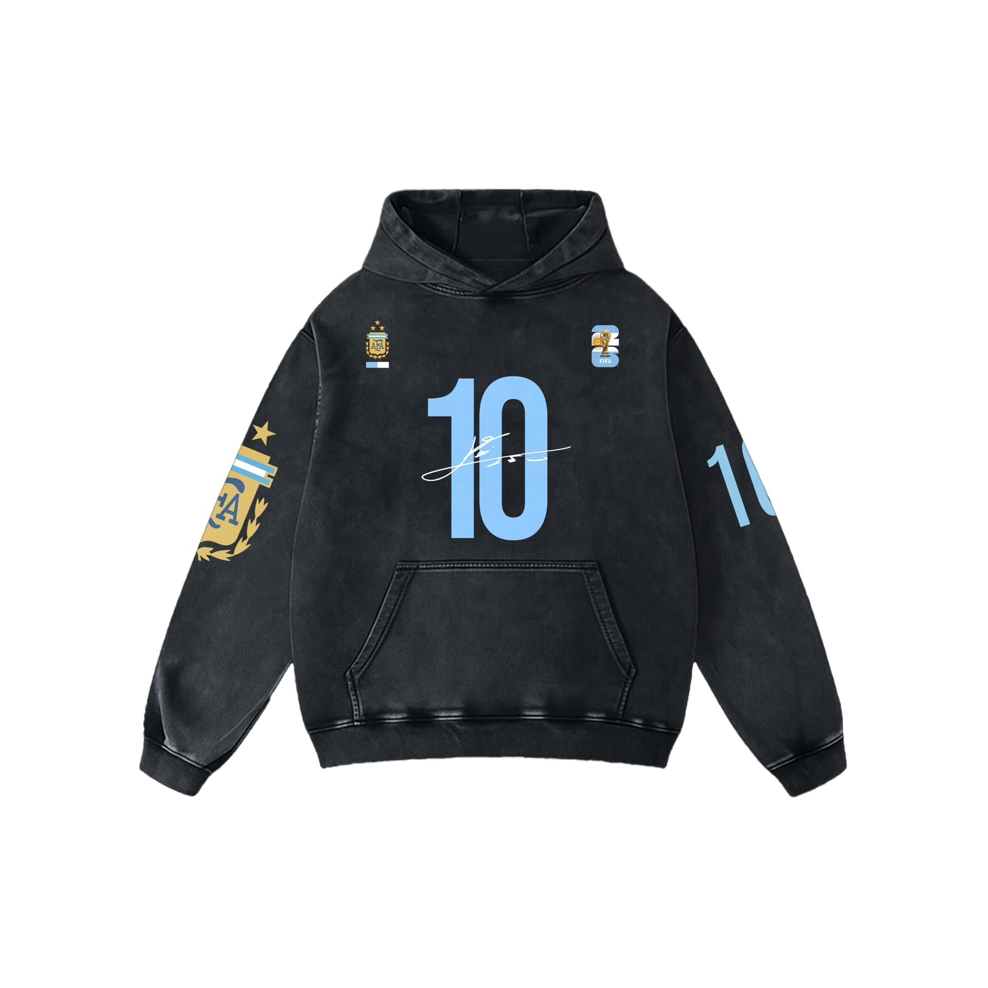 LIONEL MESSI ACID WASH OVERSIZED HOODIE