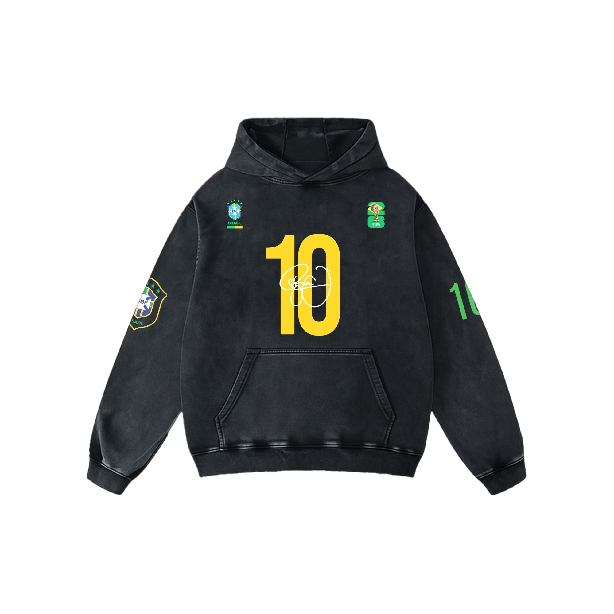 NEYMAR ACID WASH OVERSIZED HOODIE