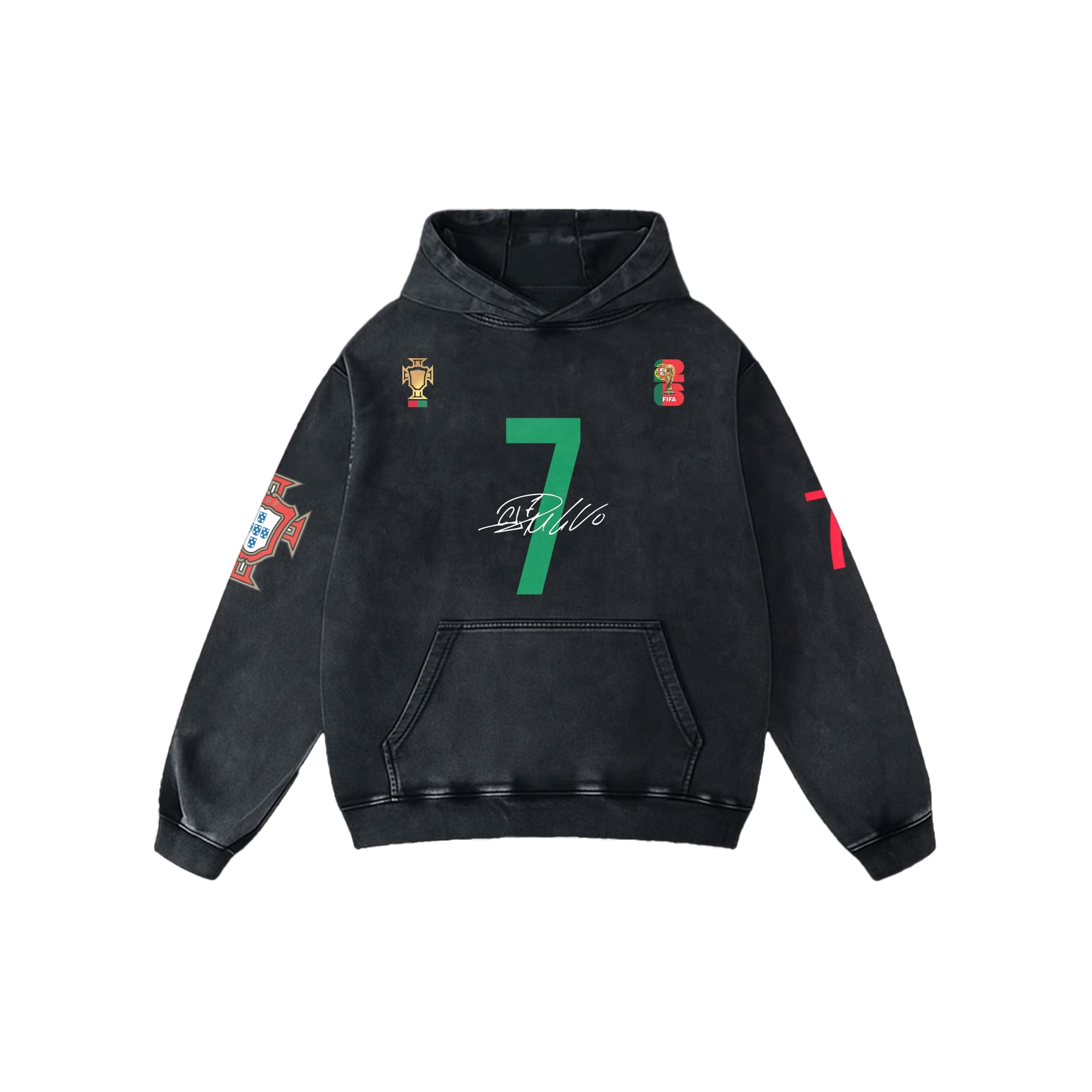 RONALDO ACID WASH OVERSIZED HOODIE