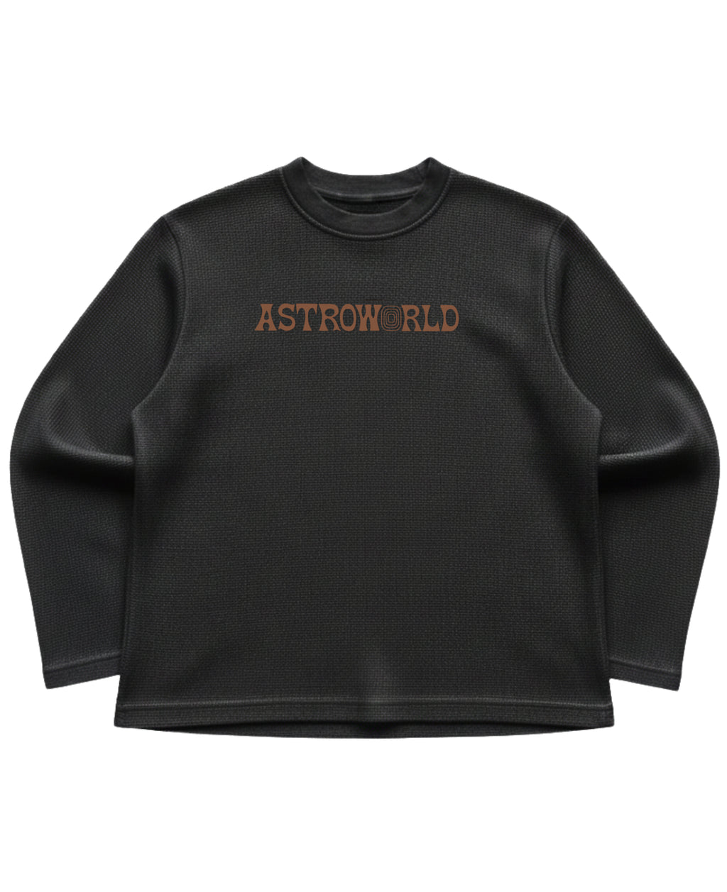 Black waffle knit oversized full-sleeve Front Design