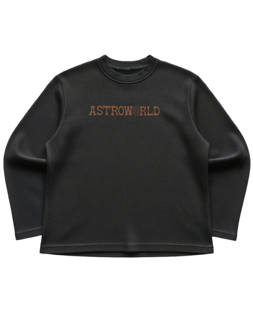 Black waffle knit oversized full-sleeve Front Design