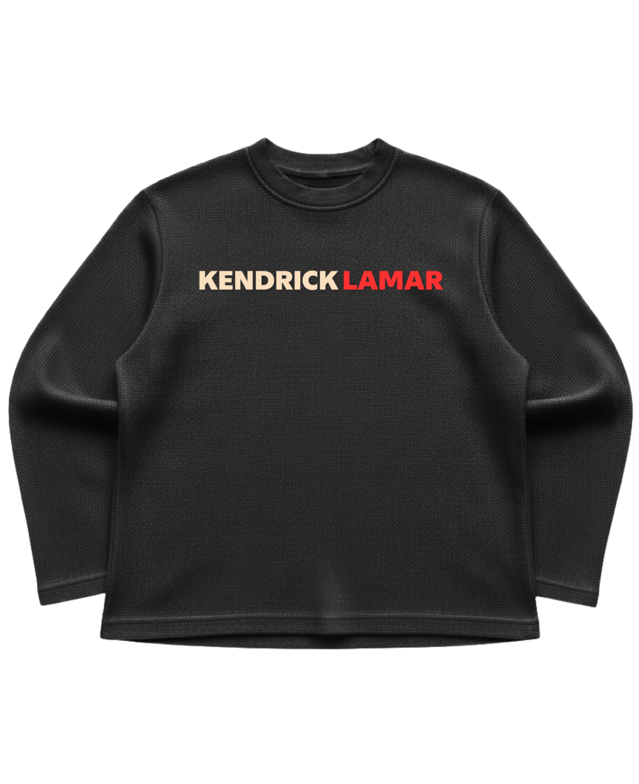 Black waffle knit oversized full-sleeve Front Design