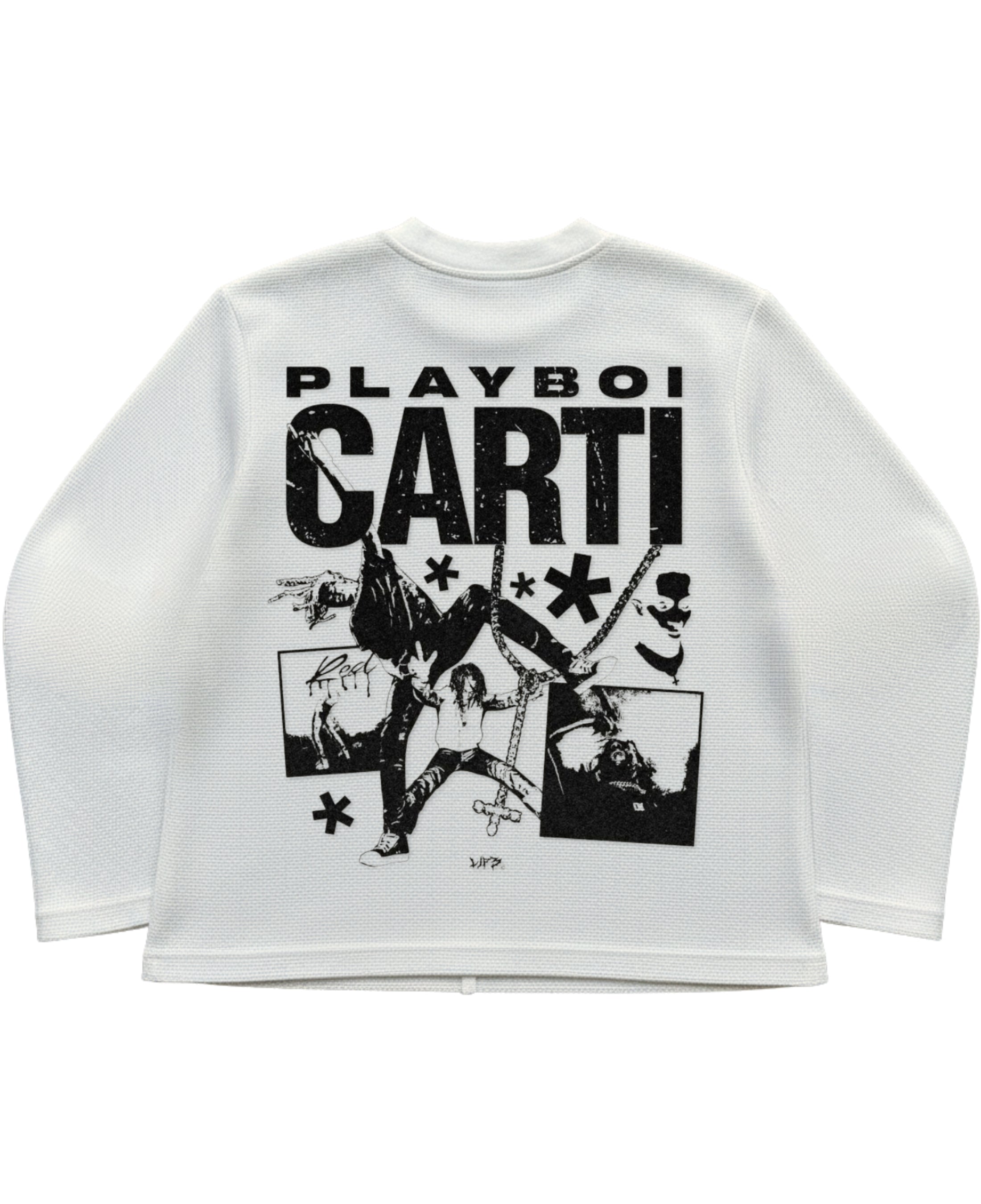 Off-white waffle knit oversized full-sleeve Back Design