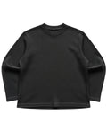 Black waffle knit oversized full-sleeve Front Design