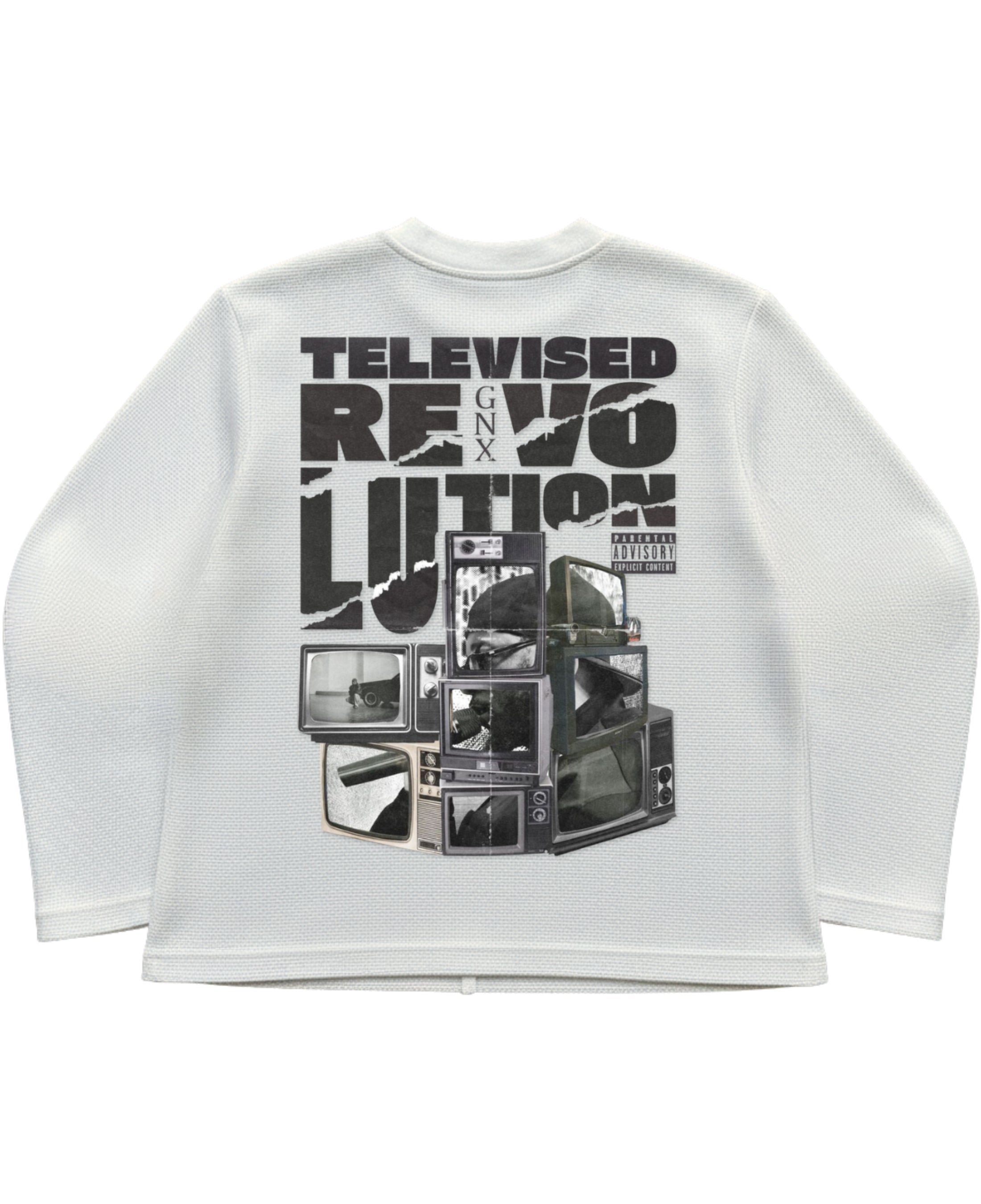 Off-white waffle knit oversized full-sleeve Back Design